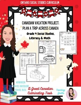 Preview of Canada Roadtrip. Social Studies. Grade 4. Financial Literacy and Literacy.