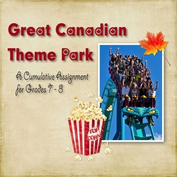 Preview of End of Year Geography Project Theme Park Gr. 7-8 Assessment