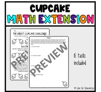 Preview of The Great Cupcake Challenge - Math Extension