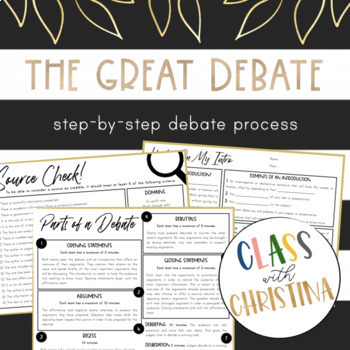 Preview of The Great Debate - Process, Graphic Organizers, and Debate Subjects