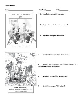 Preview of The Great Depression Cartoon Analysis