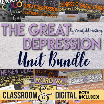 Preview of The Great Depression - Full Unit Bundle of Resources