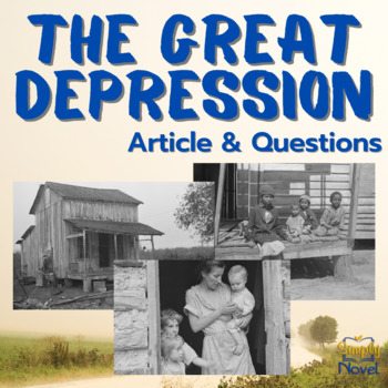 Preview of The Great Depression Informational Text Article & Questions