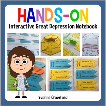 Preview of The Great Depression Interactive Notebook Scaffolded Notes History Guided Notes