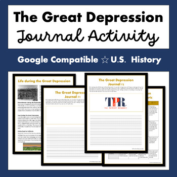 Preview of The Great Depression Journal Activity (Google Comp)