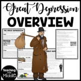 The Great Depression Overview Reading Comprehension Worksheet