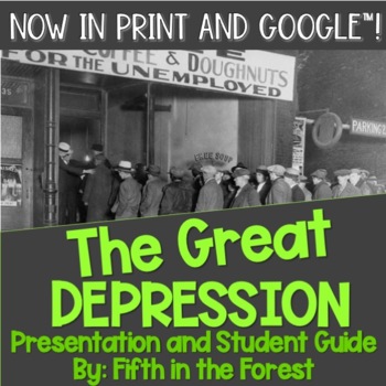 Preview of The Great Depression PowerPoint PLUS Student Guide for Distance Learning