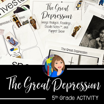 Preview of The Great Depression Reading, Doodle Notes™, and Activity