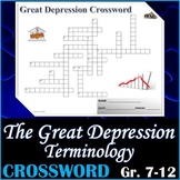 The Great Depression Terminology Crossword Puzzle Activity