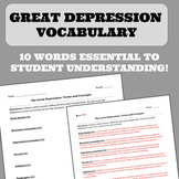 The Great Depression Vocabulary: Terms and Concepts