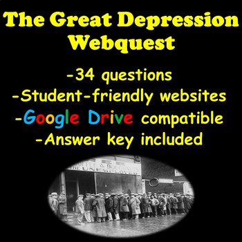 Preview of The Great Depression Webquest