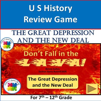 Preview of The Great Depression and New Deal Editable Review Game