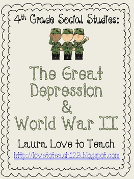Preview of The Great Depression and World War II Printables