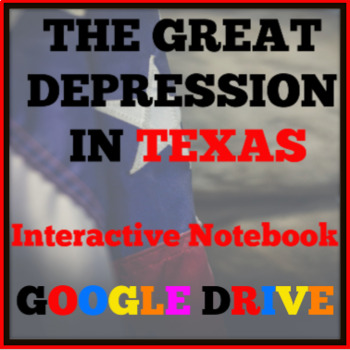 Preview of The Great Depression in Texas DIGITAL NOTEBOOK