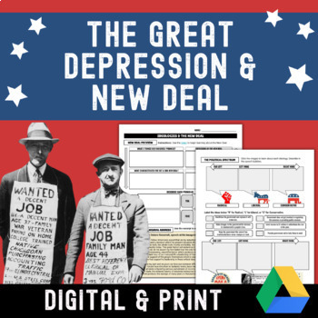 Preview of The Great Depression & the New Deal - US History & APUSH Digital Notebook