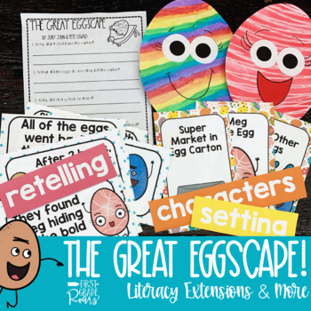 Preview of The Great Eggscape Mini Unit Book Companion Reading Comprehension