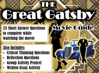 The Great Gatsby Movie Guide 2013 Movie Questions Extra Activities