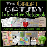 Great Gatsby Unit - Hands-on Activities, Quizzes, Vocabula