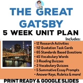 The Great Gatsby 5 Week Novel Unit Plan