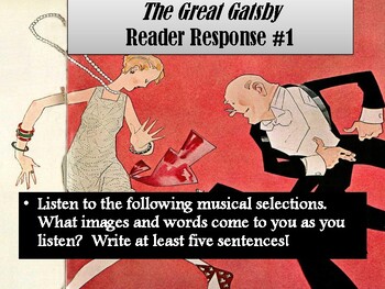 Preview of The Great Gatsby / A Collection of Reader's Response Activities