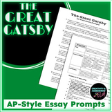 The Great Gatsby AP™️-Style Essay Writing Prompts & Rubric