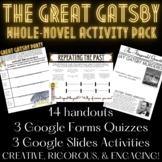 The Great Gatsby Activity Packs Worksheets Bundle