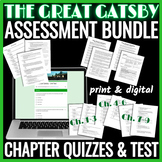 The Great Gatsby ASSESSMENT BUNDLE | 3 Chapter Quizzes, Te