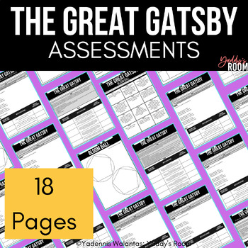 Preview of The Great Gatsby Assessment Bundle CCSS Aligned Self Grading