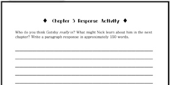 writing assignments for the great gatsby