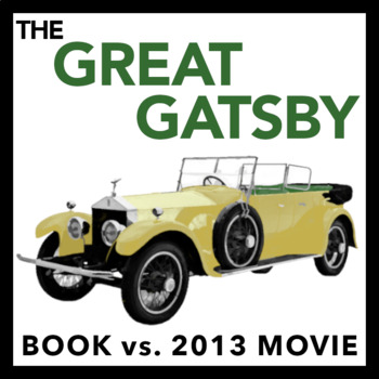 Preview of The Great Gatsby - Book vs. Movie Comparison - 2 Sided Worksheet for 2013 Film