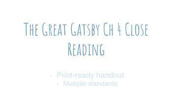 Preview of The Great Gatsby Ch 4 Close Reading 