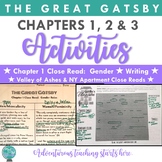 The Great Gatsby:  Chapter 1, 2, and 3 Lessons & Activities {EDITABLE}