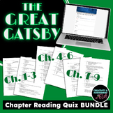 The Great Gatsby Chapter 1-3, 4-6, 7-9 READING CHECK QUIZ 