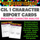 The Great Gatsby Chapter 1 Activity: Character Report Cards