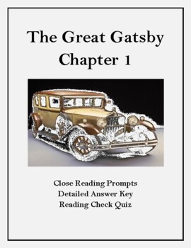 Preview of The Great Gatsby Chapter 1: Close Reading Organizer & Reading Check Quiz