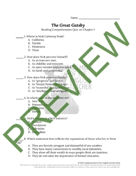 The Great Gatsby by Fitzgerald: Chapter 1, Summary & Analysis - Video &  Lesson Transcript