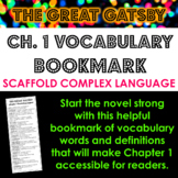The Great Gatsby Chapter 1 Vocabulary Bookmarks FREEBIE