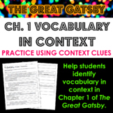 The Great Gatsby Chapter 1 Vocabulary in Context Practice 
