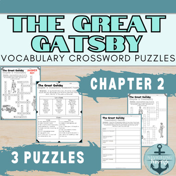 Preview of The Great Gatsby Chapter 2 Vocabulary Crossword Puzzles and Extension Activity