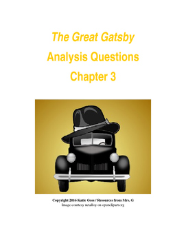 Preview of The Great Gatsby Chapter 3 Close Reading / Analysis Text-dependent Questions