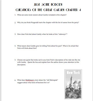 sparknotes gatsby chapter 4