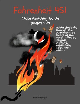 Preview of Fahrenheit 451 Close Reading Guide p 1-21: Teaching students to read literature