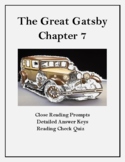 The Great Gatsby Chapter 7:  Close Reading Organizer & Rea