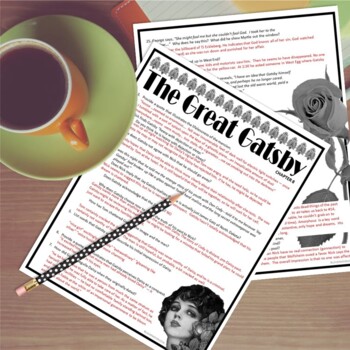 THE GREAT GATSBY Chapter 8 Comprehension & Analysis Questions DIGITAL