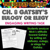 The Great Gatsby Chapter 8 Obituary, Eulogy, or Elegy for Gatsby