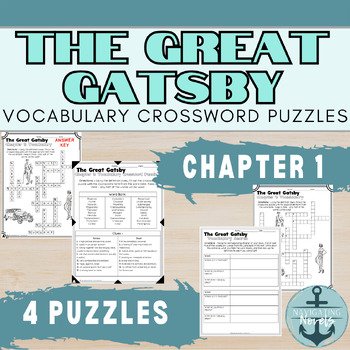 Preview of The Great Gatsby Chapter 1 Vocabulary Crossword Puzzles and Extension Activity