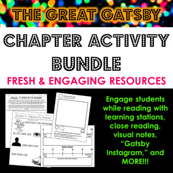 Preview of The Great Gatsby - Chapter Activities BUNDLE