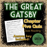 The Great Gatsby Chapter Five Quiz - Cloze Reading Activity