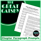 The Great Gatsby | Chapter Paragraph Writing Prompts | FREE!