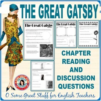 Preview of The Great Gatsby - Chapter Reading & Discussion Questions and Activities and Key